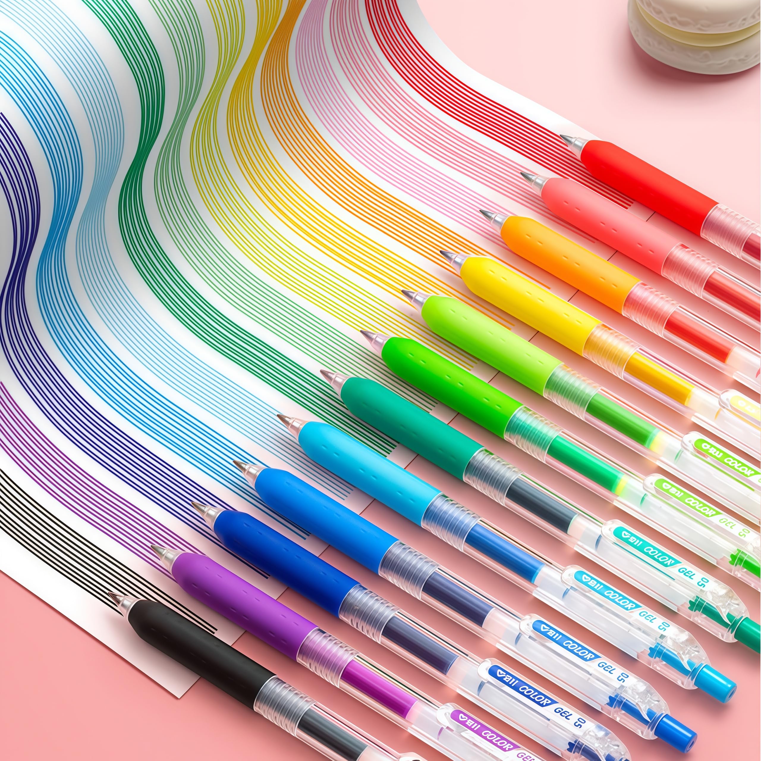 Perriuox 0.5mm Bible Journal Pens No Bleed Through, Journaling, Adult Coloring 12 Color Fine Tip Markers for Bible Study, Bullet Journaling, Drawing，Quick Dry Art Supplies (12 jelly colors)
