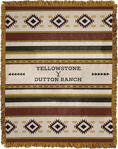 Northwest Yellowstone - Manta de jacquard tejida, 46 x 60 pulgadas, Montana Tribal