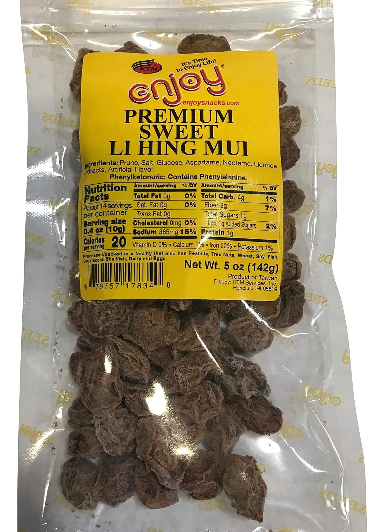 Enjoy Hawaii Premium Sweet Li Hing Mui Dried Plums