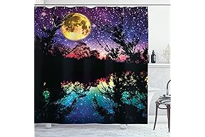 Ambesonne Glow in the Dark Shower Curtain with Trees