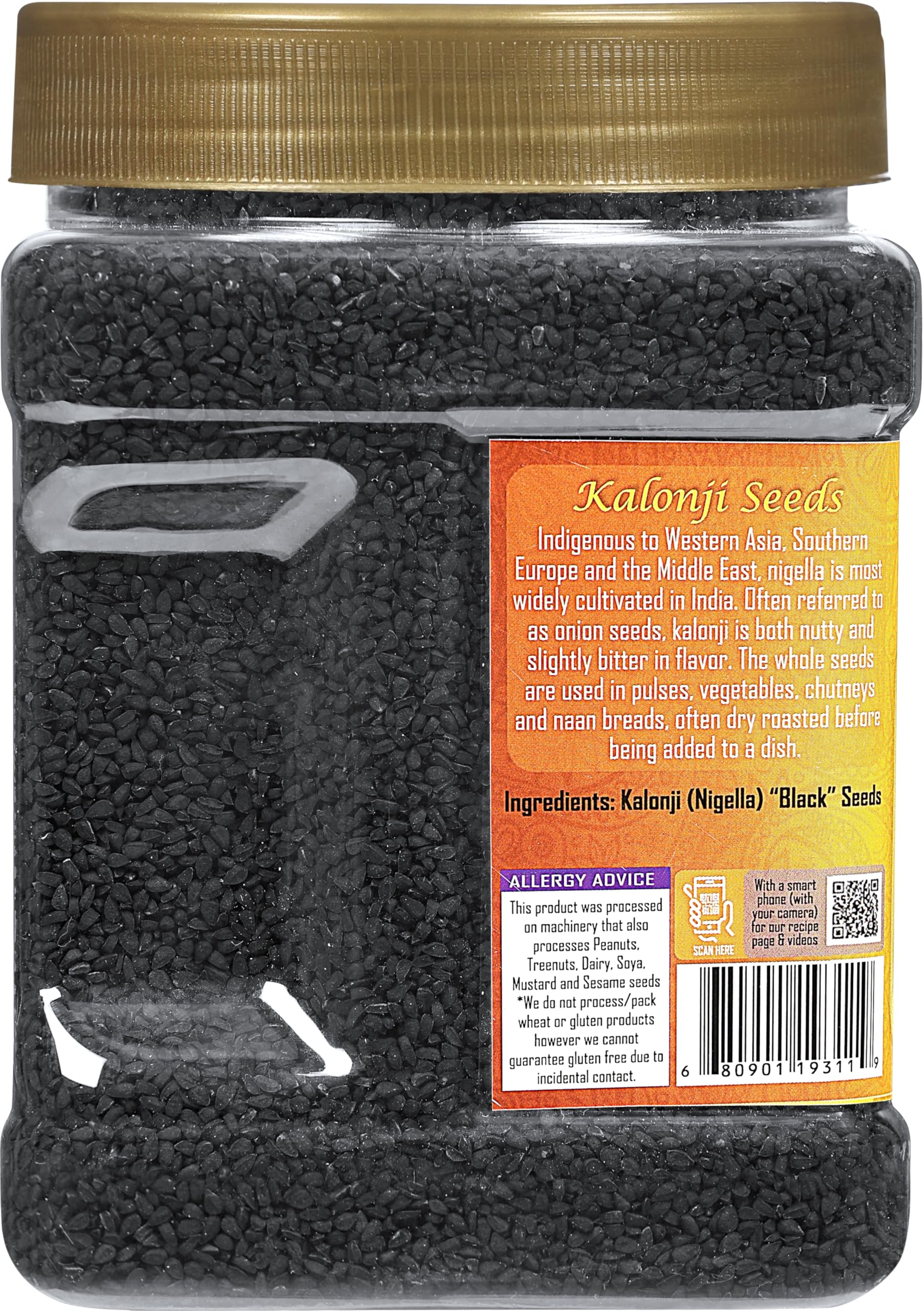 Rani Kalonji (Black Seed, Nigella Sativa, Black Cumin) Seeds 16oz (1lb) 454g PET Jar ~ All Natural | Gluten Friendly | NON-GMO | Kosher | Vegan | Indian Origin