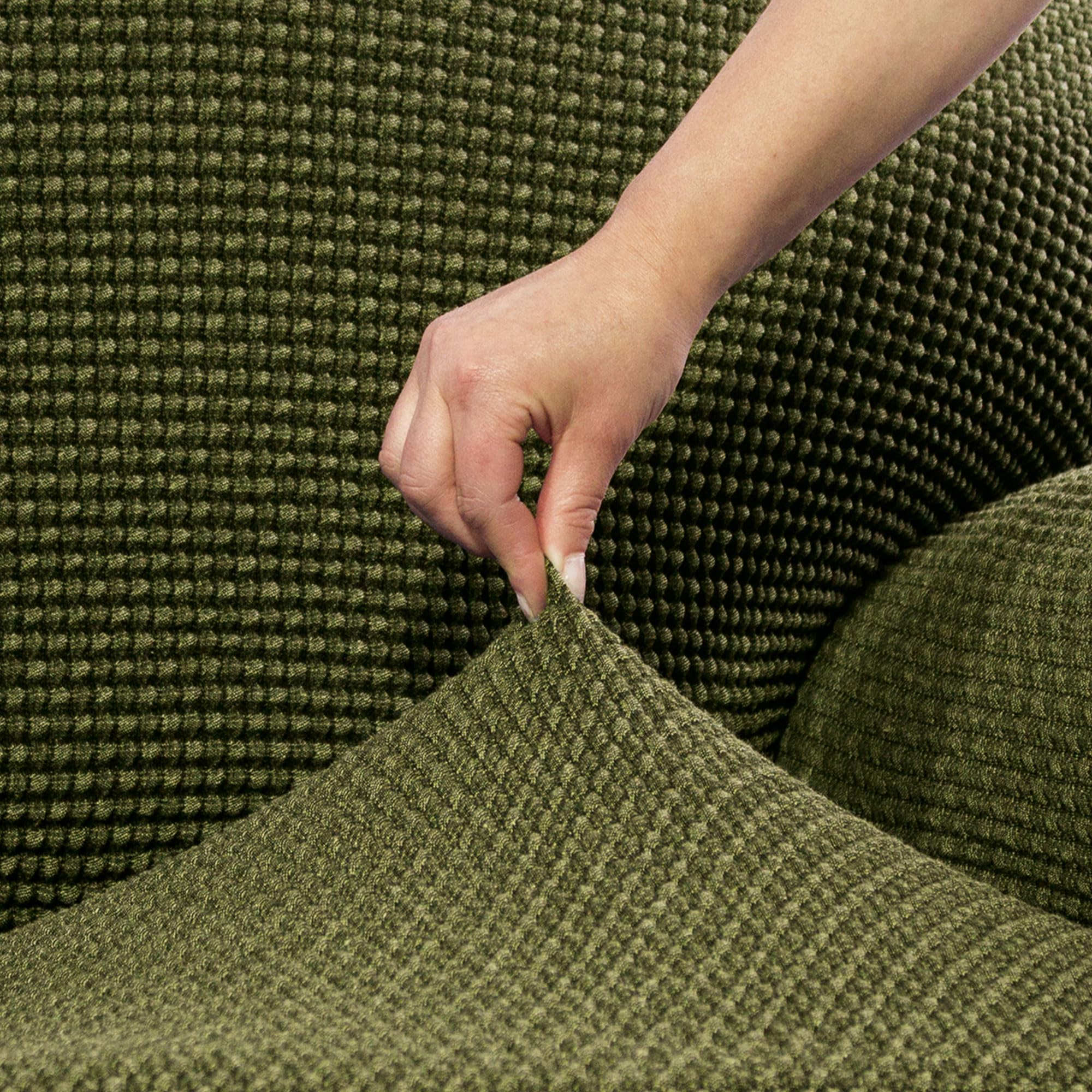 FAVERTI Bankhoes, compatibel met de KLIPPAN 2-zitsbank van IKEA | model Novelle | gazon | kwaliteitsbescherming van jacquard-stof en katoengevoel