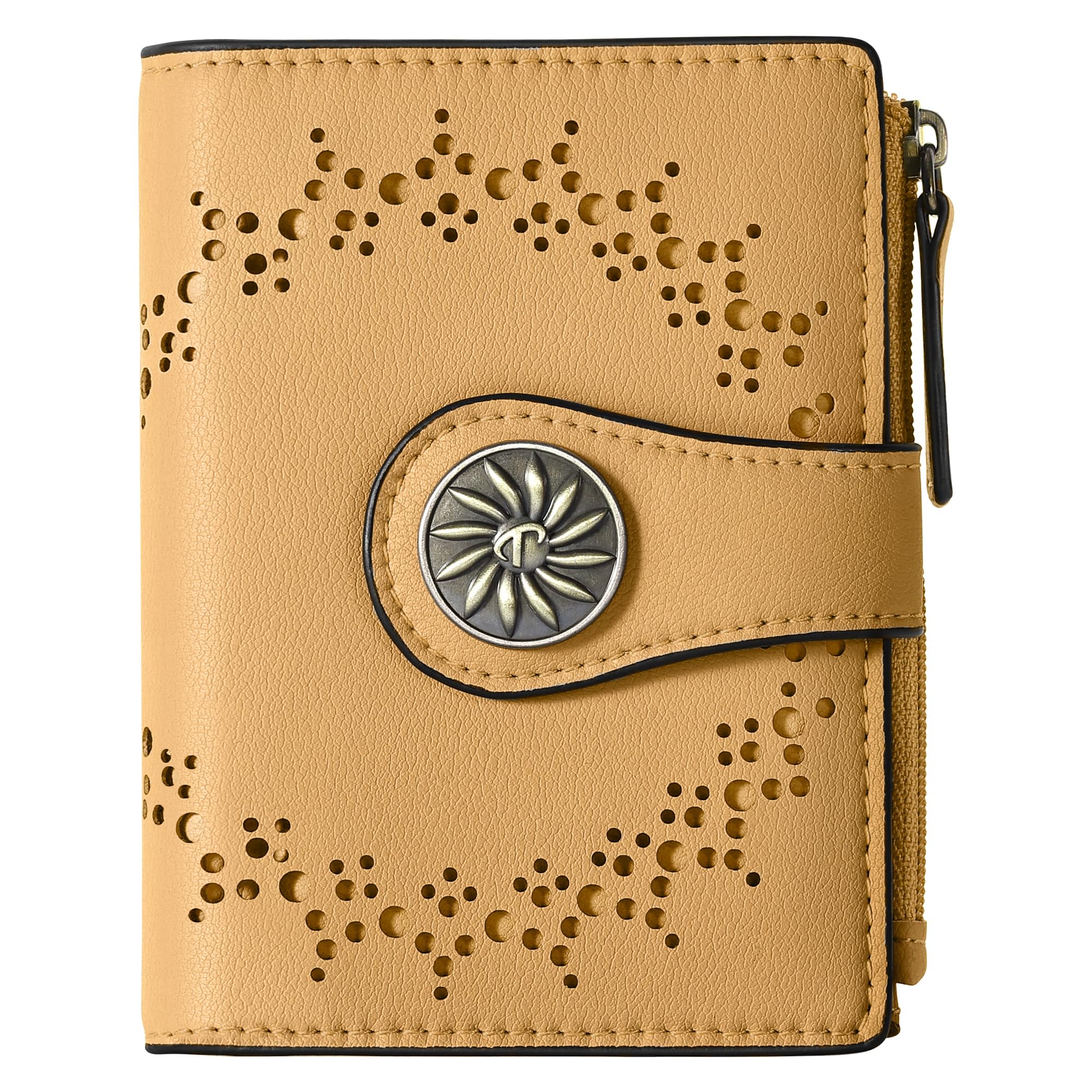 TipmileSmall Wallet for Women Bifold RFID Blocking Card Holder Leather Wallets with Zipper Coin Pocket