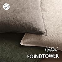 Vista 30 de Foindtower Paquete de 2 fundas de almohada decorativas de lino y liso, funda de cojín decorativa suave, estilo bohemio campestre para silla, sofá