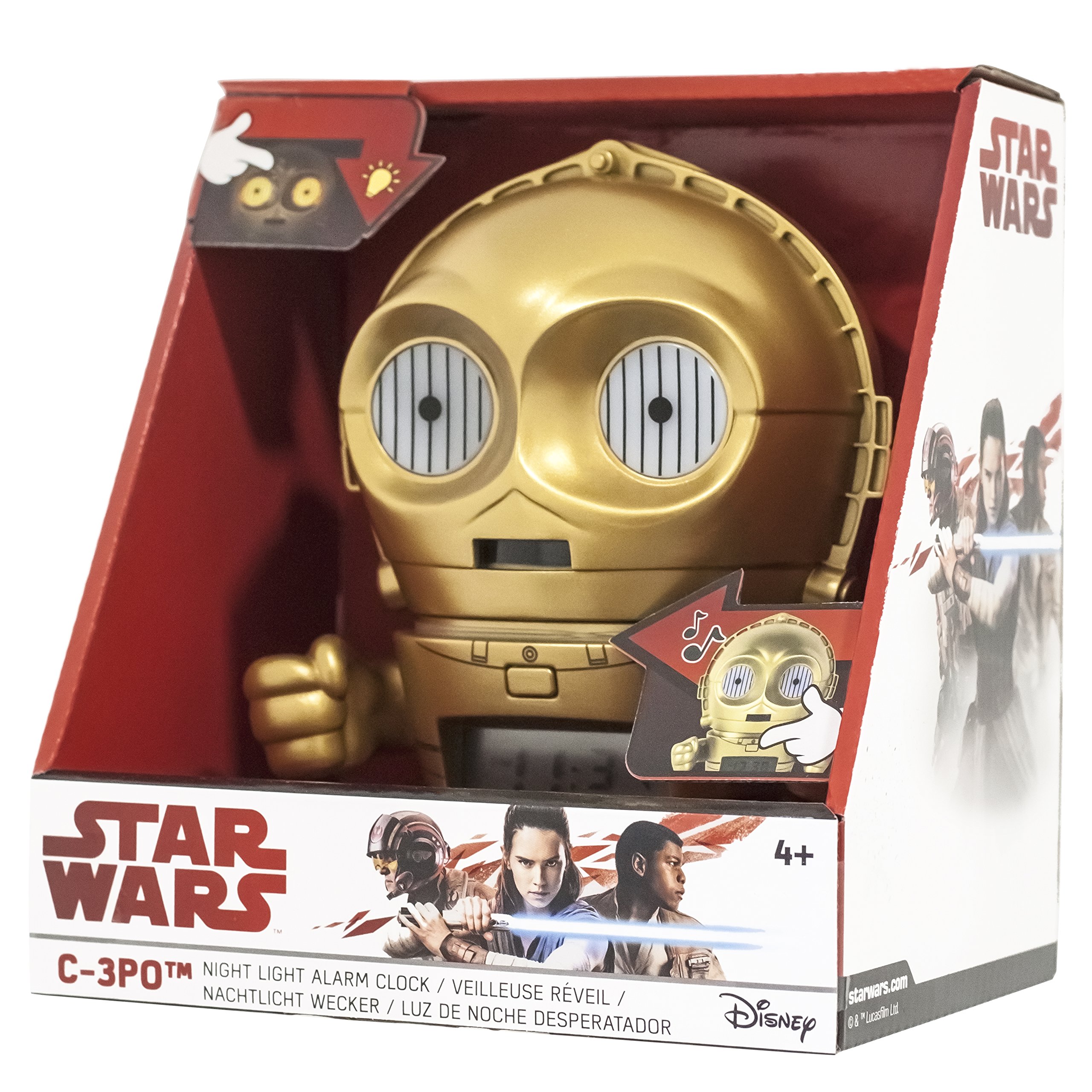 BulbBotz Despertador Infantil C3PO, Dorado, 8.89x12.7x13.97 cm, 2021418