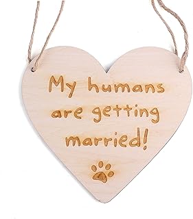 LOVENJOY My Humans are Getting Married Sign for Dogs Engagement Announcement