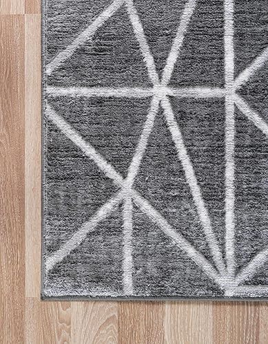 Miniatura 9 de Unique Loom Matrix Trellis Collection - Alfombra geométrica (4 pies 1 pulgada x 6 pies 1 pulgada, rectangular, grismarfil)