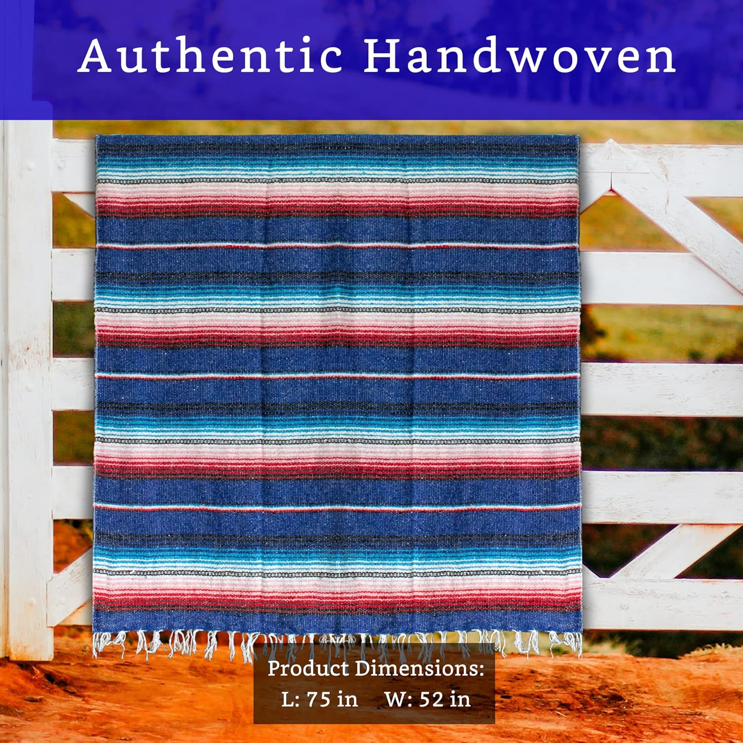 Buy Premium Authentic Mexican Blanket Hand Woven Falsa Blanket