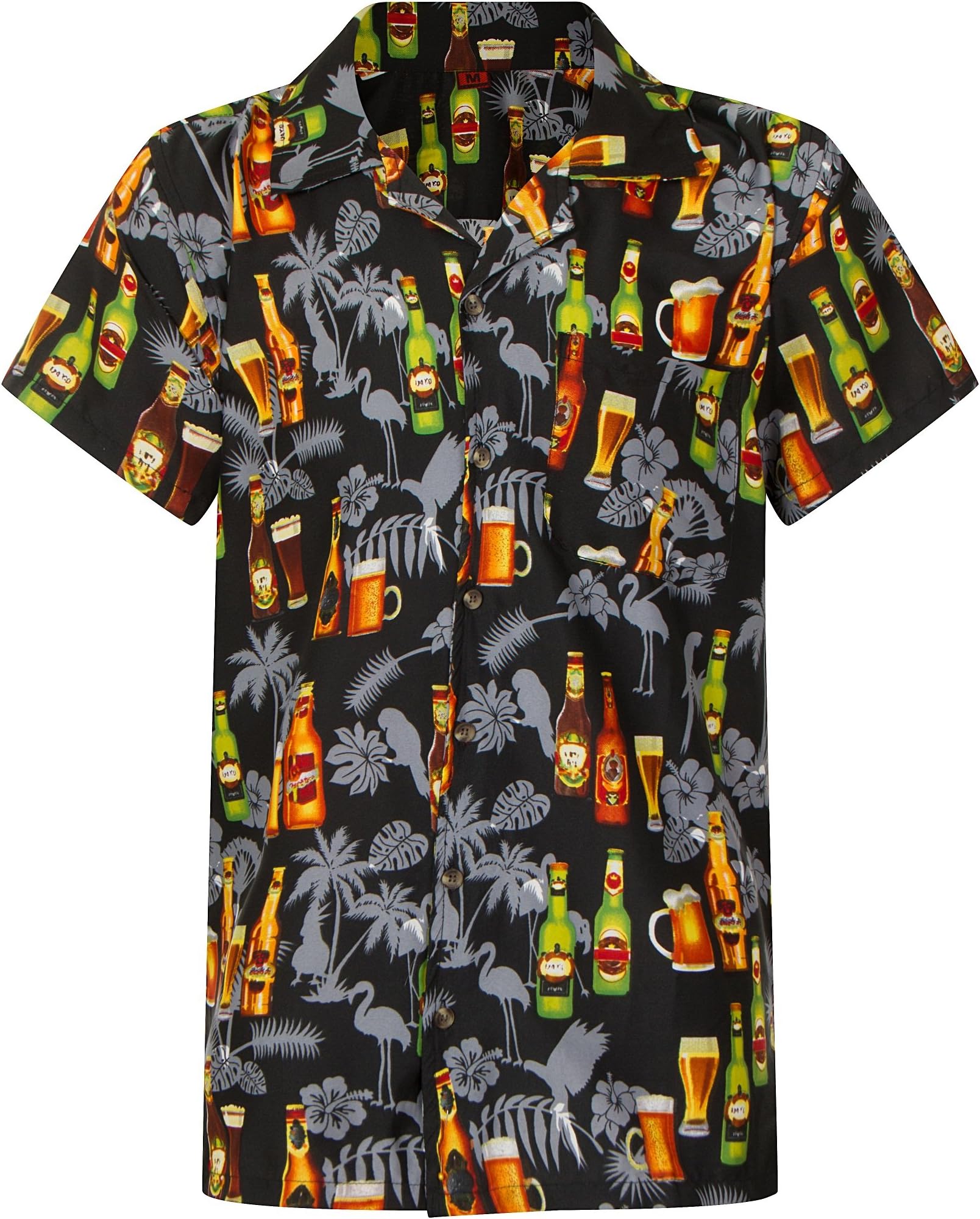 OE MenswearBeer Shirt Hawaiian Shirt Mens Loud Aloha Casual Alcohol Stag Beach Party S-3XL