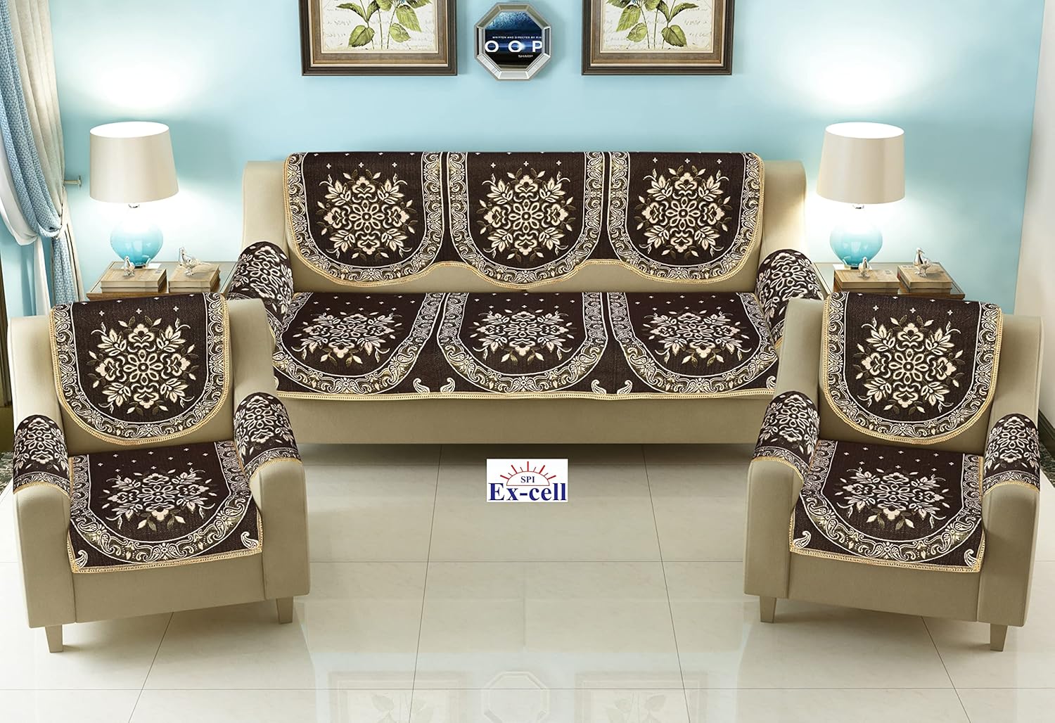 SPIExcell Excell loomtex Presents SO308 16 pcs Print Sofa Cover of