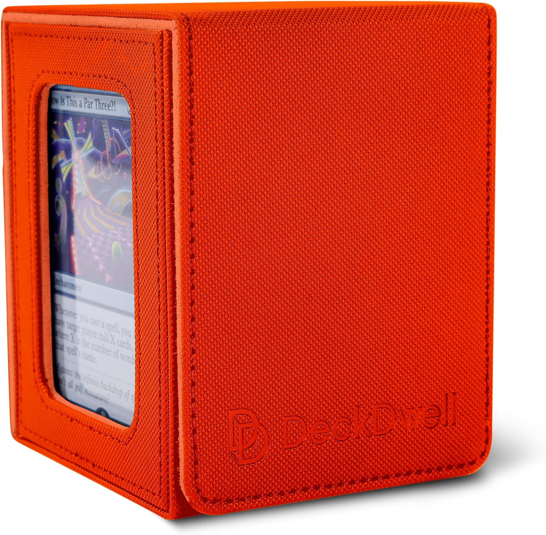 Commander deck box with window Fits 100 Double Sleeved Cards, One‑Piece Design, 4 N52 Magnets, PU Leather & Microfiber Lining,deck box mtg with 2 Dividers