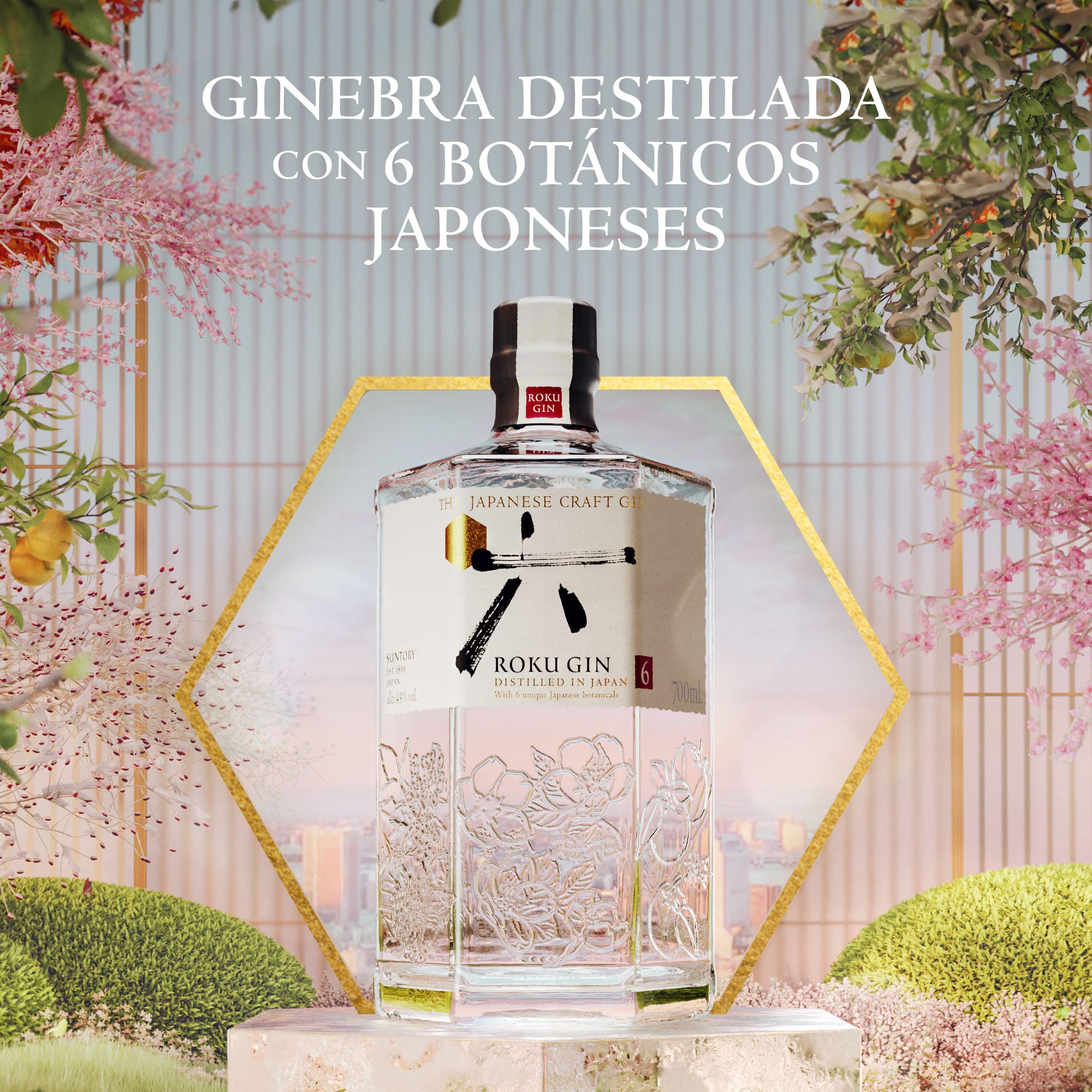 Roku Premium Japanese Artisan Gin Gin, 43%, 700 ml + Schweppes