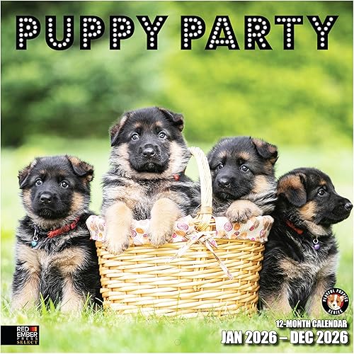RED EMBER Select - Puppy Party 2026 Wall Calendar 12
