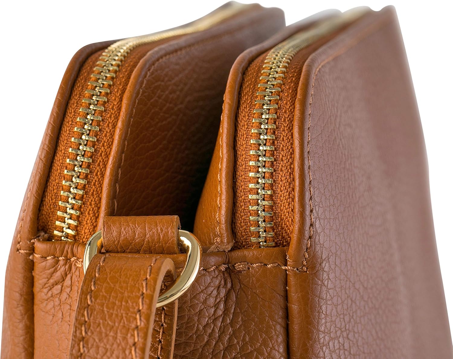 Baroncelli Crossbody Bag Made in Italy with Long Stripe Genuine Italian Soft Leather - Image 7