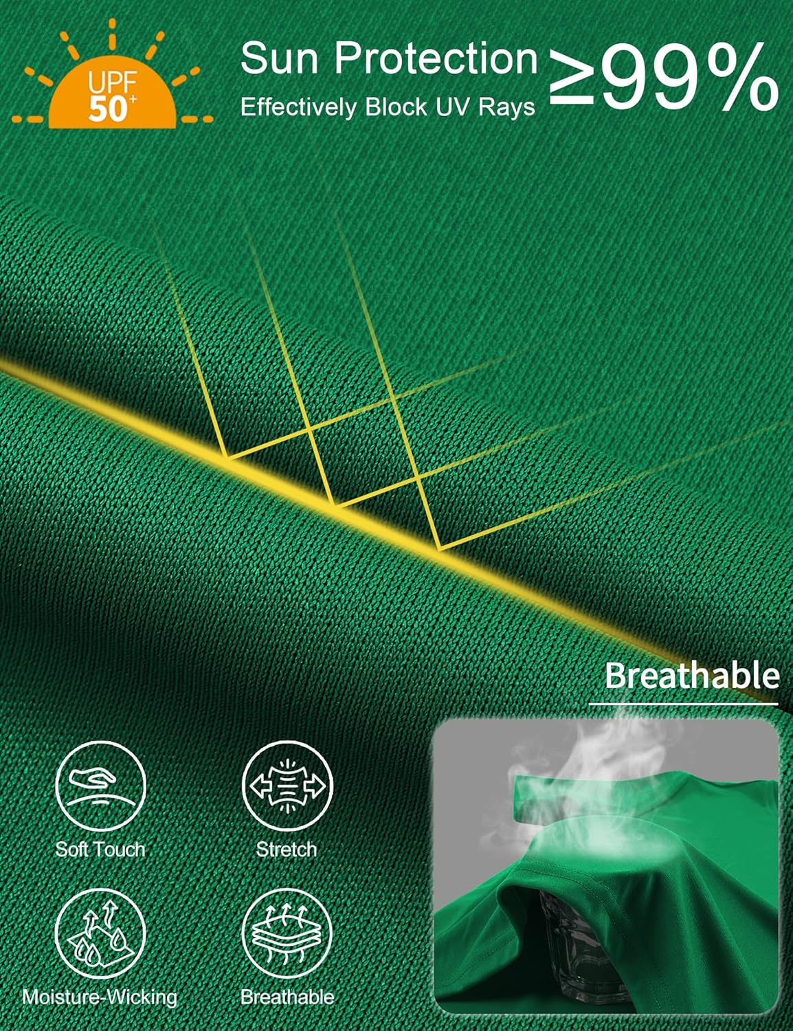 2T to Youth Boys Neon Shirt UPF 50+ Kids Rash Guard Dry Fit Athletic Tees for Boys & Girls - Image 6