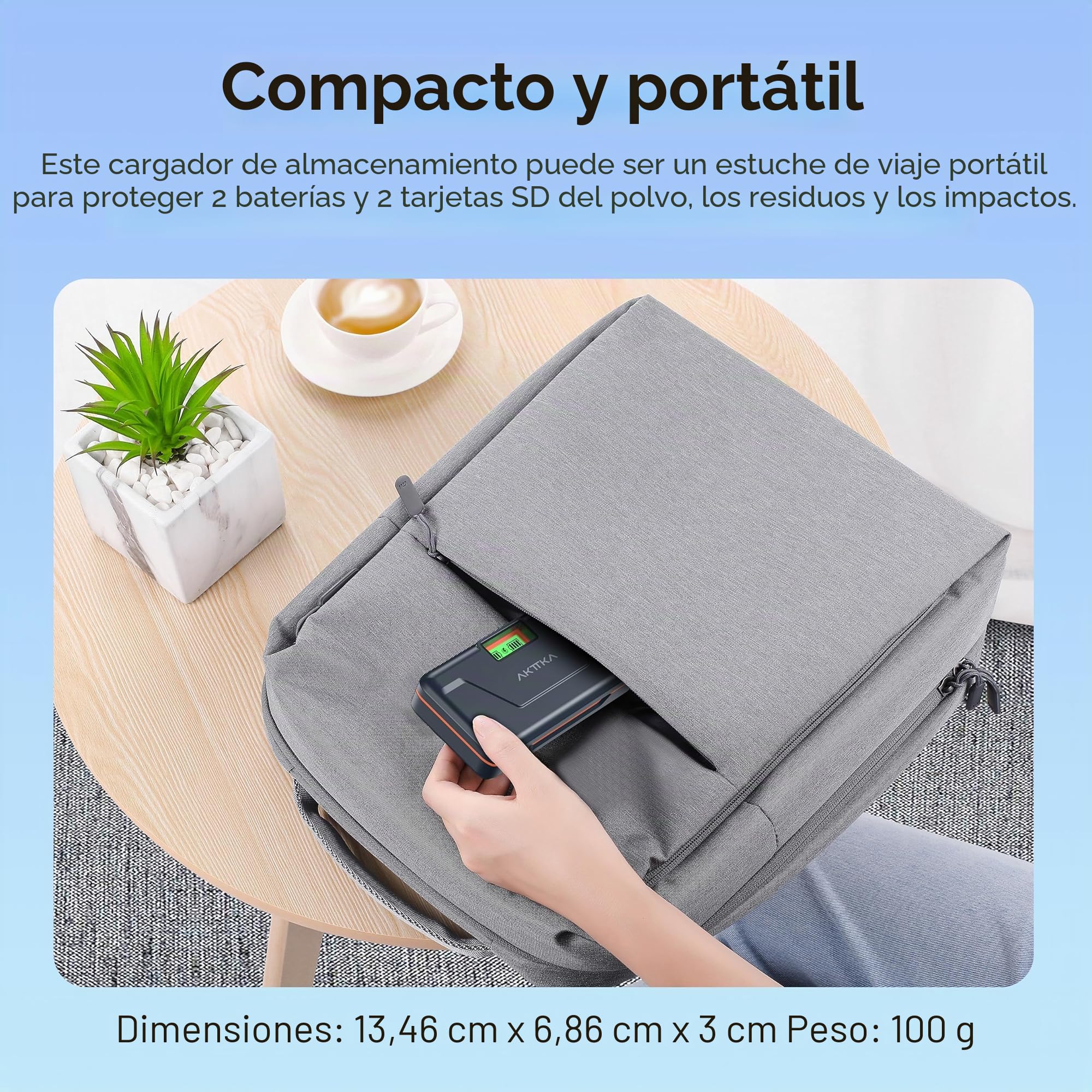 Pack 2 baterías NP-FW50 1800mAh con Cargador rápido | Cargador 20W con pantalla LCD y ranura SD, compatible Sony ZV-E10, A6000/A6400/A6500, A7 II/A7R II/A7S II, RX10 II/III/IV
