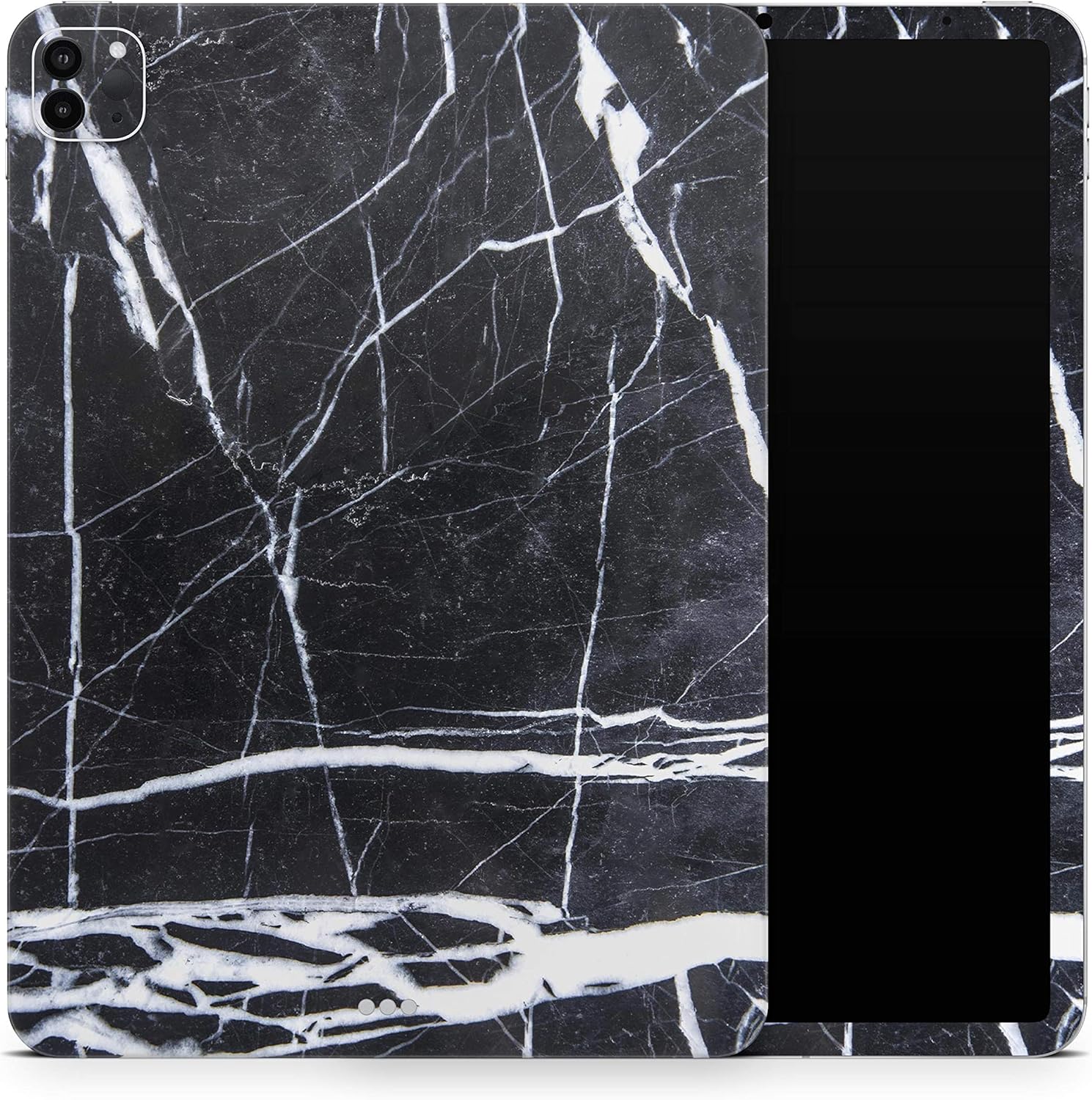 DesignSkinz - Natural Black & White Marble Stone Full-Body Wrap Decal Protective Skin-Kit Compatible with Apple iPad 8th Gen 10.2" (A2270/A2428)
