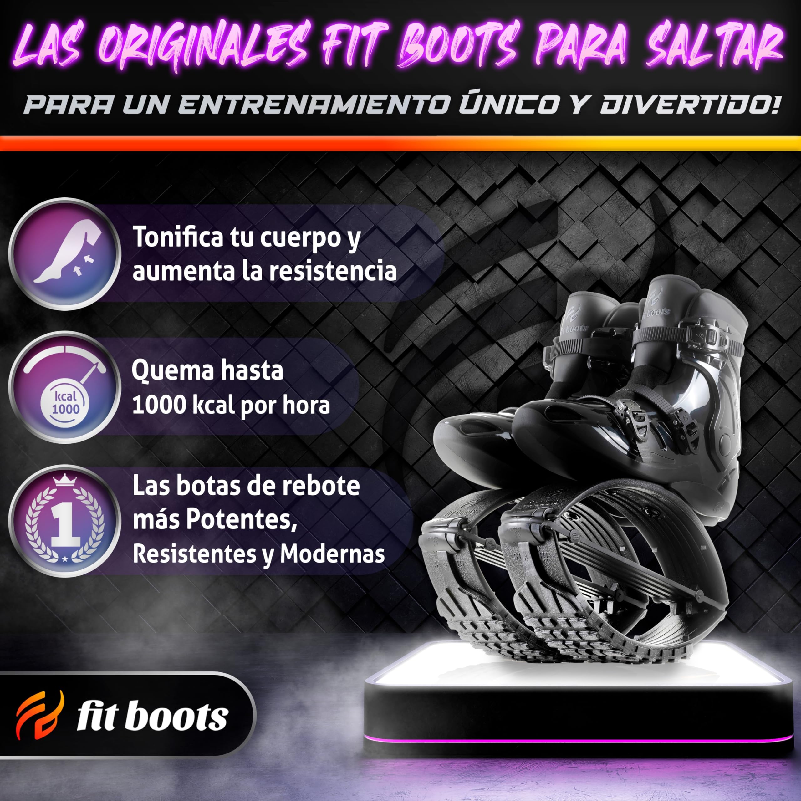 FIT BOOTS - Botas de Rebote de Nueva Generación, Originales Botas de Saltar de la Comunidad Internacional de Entrenamiento FitBoots Que Revolucionan tu Fitness, Zapatos Jump Boots