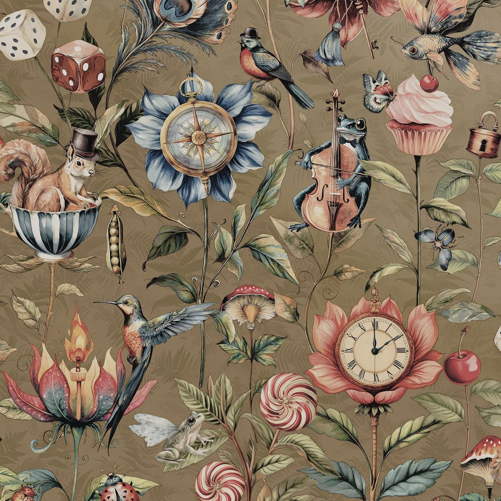(Gold) Curious Creatures Wallpaper Holden 5022976139206