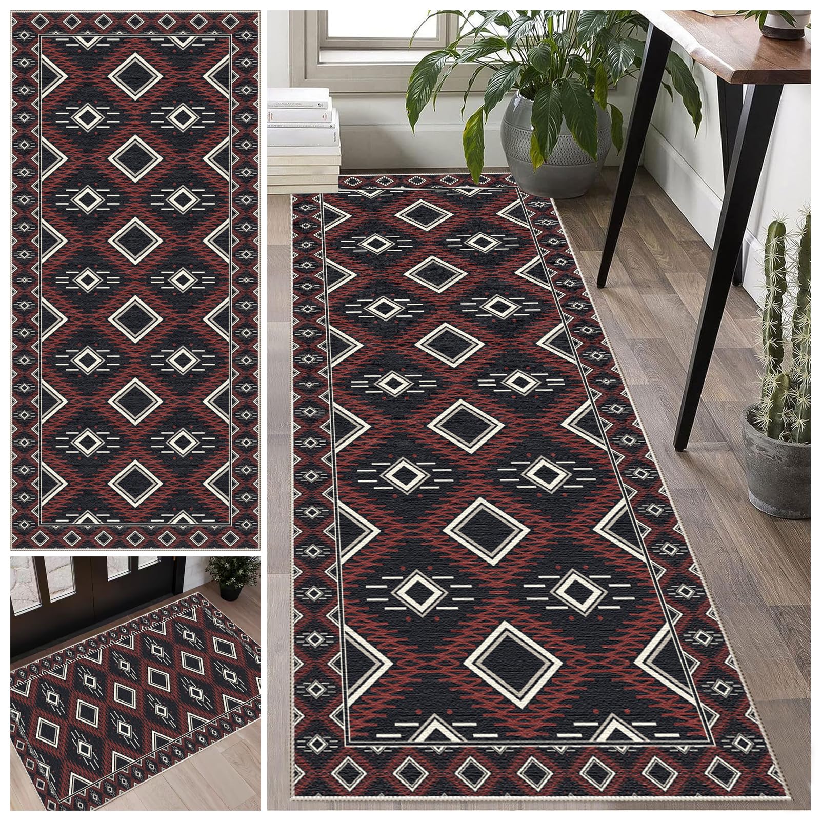 Laegnfho B232 Runner Rugs For Hallway Non Slip 70 X 120 Cm Carpet Runner Vintage Hall Runner Rug Long Washable Kitchen Rugs Floor Carpet Runners For Kitchen Laundry Room Hallway Entryway