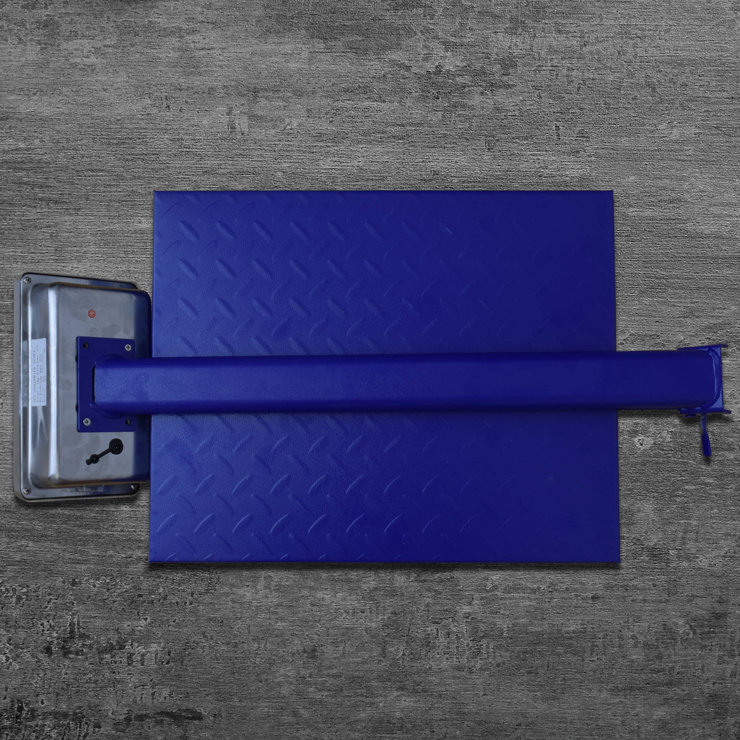 Recolege en la escala electrónica digital con pantalla, 40 cm x 50 cm x 75 cm, azul, 300 kg, capacidad