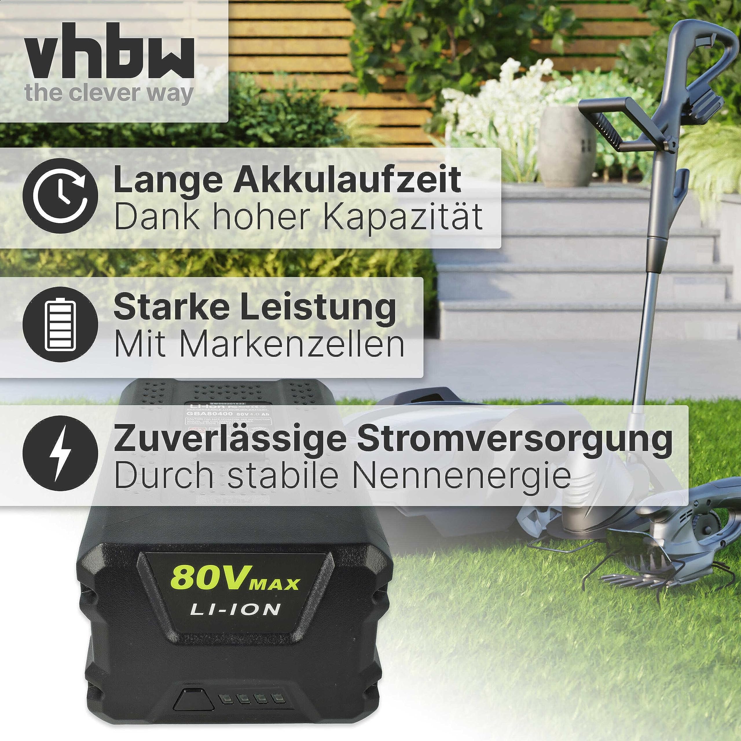 vhbw 1x Batería Compatible con Stiga Combi 43 Ae, Combi 48 Ae, Combi 43 S Ae, Multiclip 47 S Ae, Combi 50 S Ae 4000mAh 80V Li-Ion