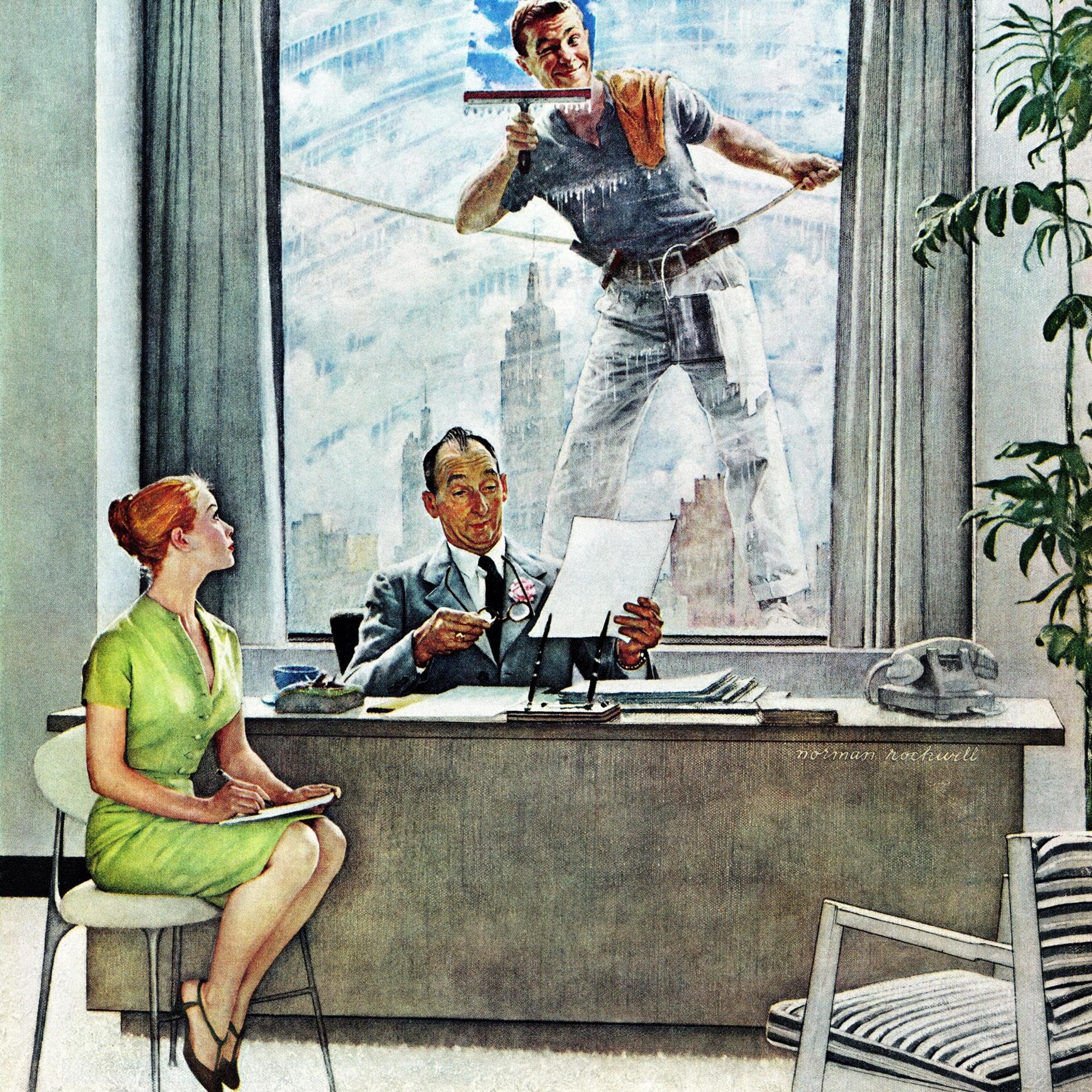 Amazon.com: AllPosters Wall Giclee Print Window Washer, September