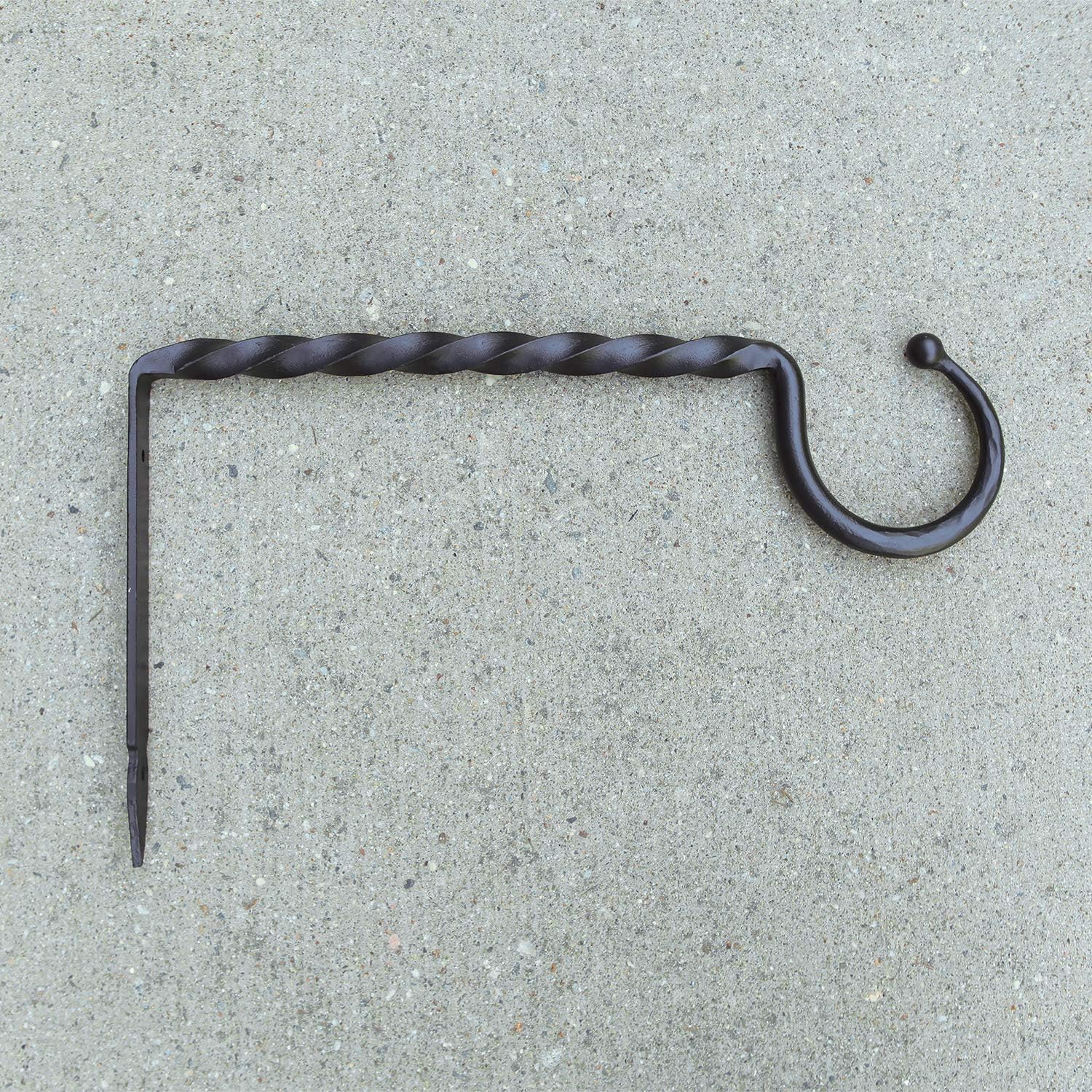 ACHLA DESIGNS B-26 Jumbo, 18-inch Wrought Iron Wall Bracket Hook, Large, Black (Pack of 2)