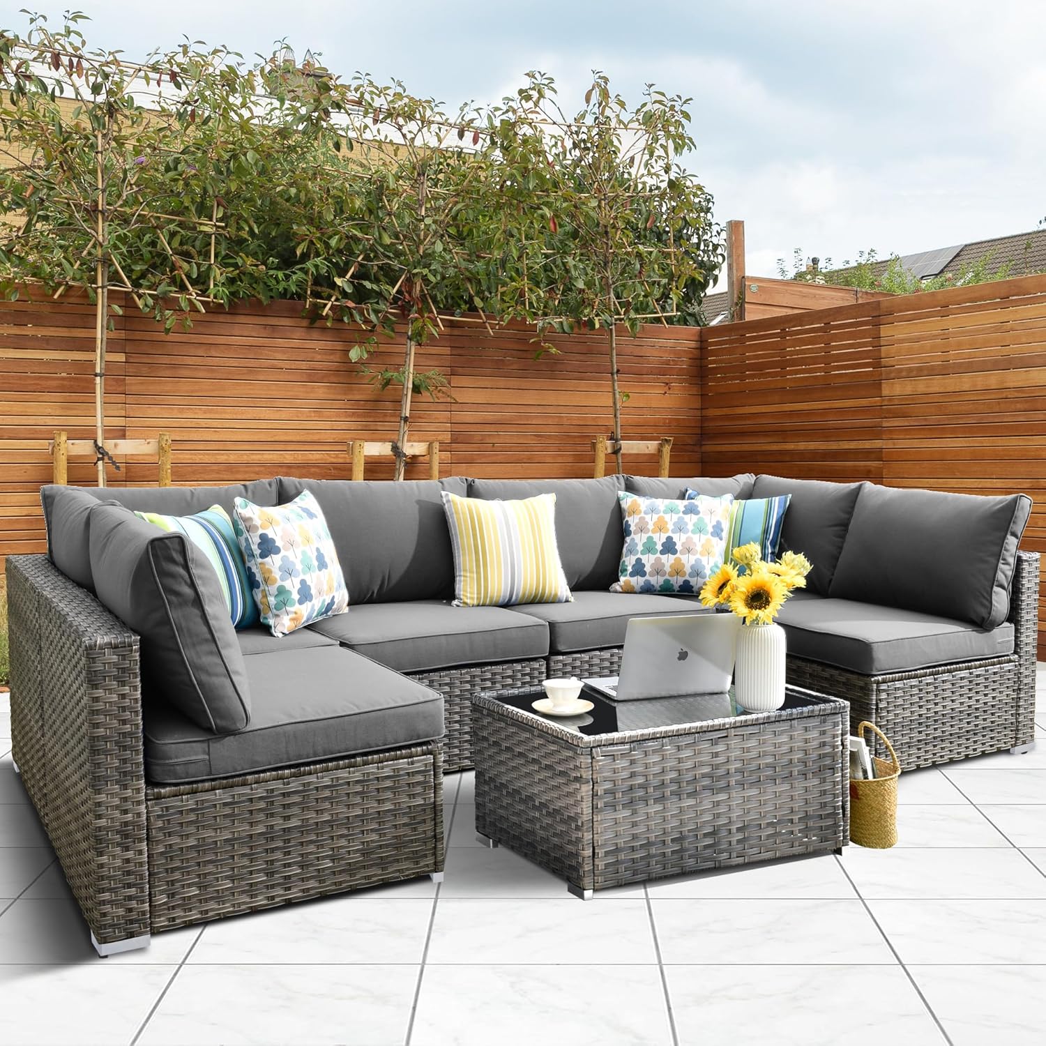 HOOOWOOO Patio Outdoor Sectional Furniture Sofa Liberia Ubuy