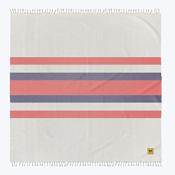 Big Blanket Co Big Beachy Beach Blanket 10x10 ft White Stripes