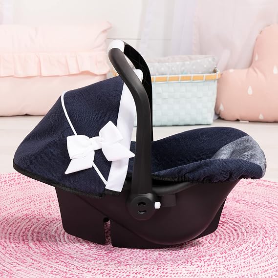 Bayer Design Classic Blue Reborn Car Seat for 46 cm Dolls, Pram Compatible