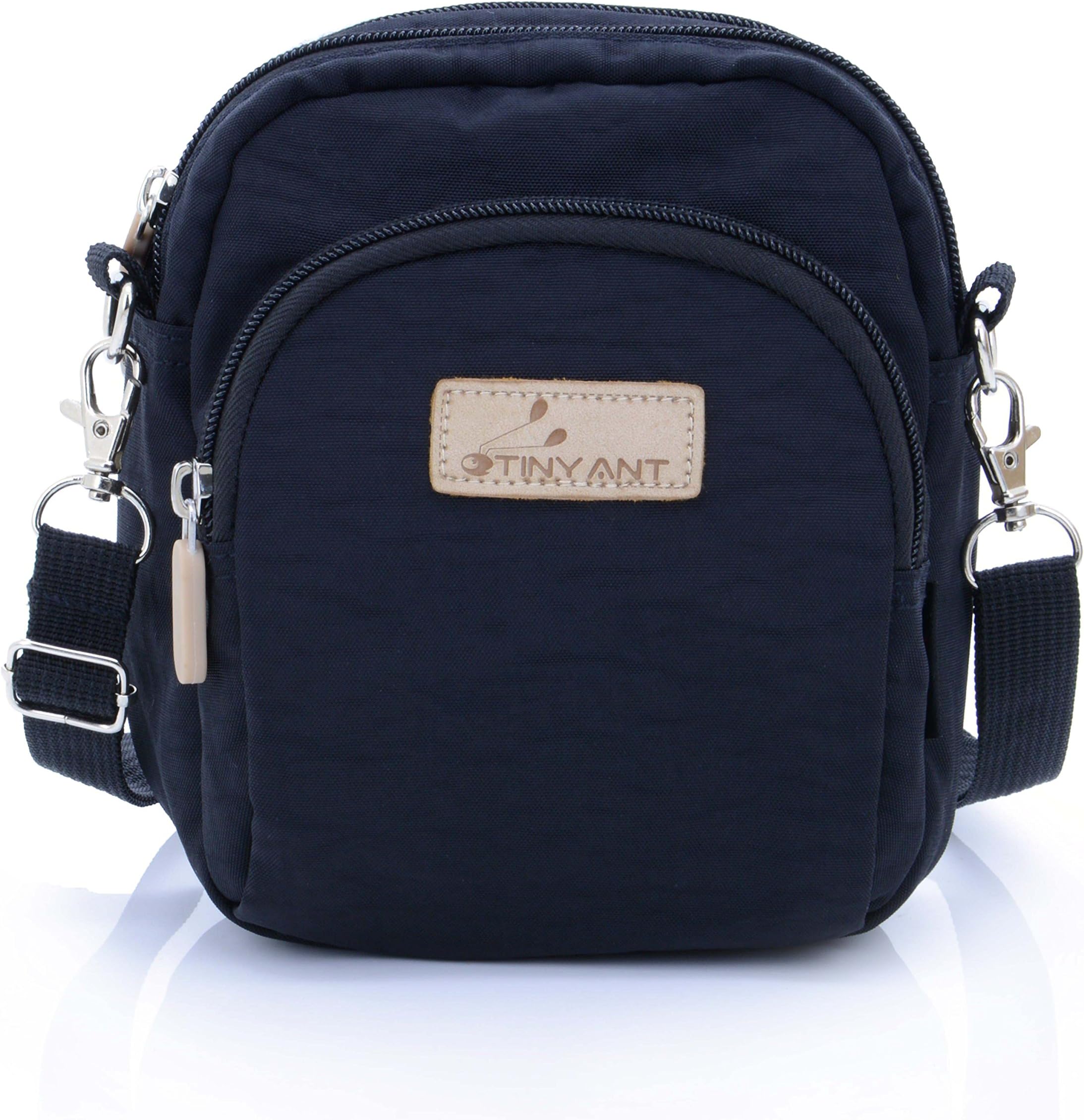 Women's 3 Layers Wristlet Purse Zipped Cell Phone Clutch Crossbody Handbags(Waist/Shoulder Bag-Black)
