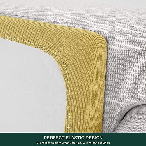 Vista 117 de CHUN YI - Funda elástica de cojín para sofá biplaza, funda de asiento de sofá con tela jacquard de elastano (mediana, color verde azulado) Verde