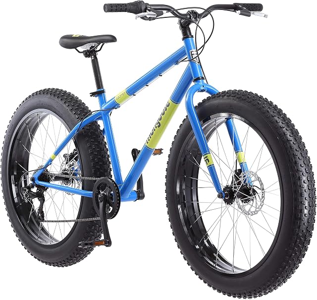 Mongoose Dolomite 26" Bicyclette à pneus gros de roue pour homme, bleu, 18" Taille du cadre