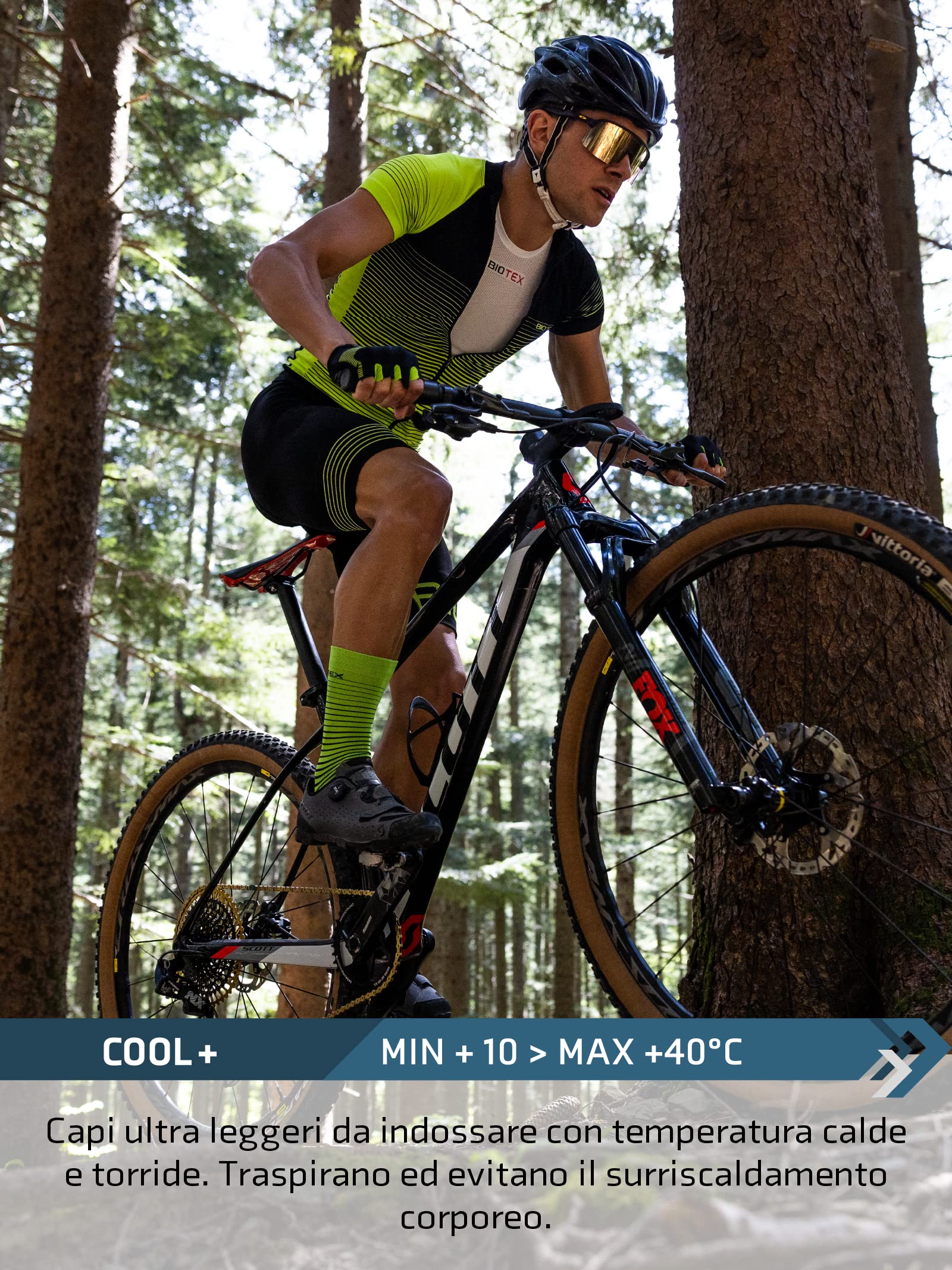 BIOTEX Canotta Rete Sun Traspirante Unisex per Ciclismo e Running, Intimo Tecnico Sportivo Ideale per L'Estate