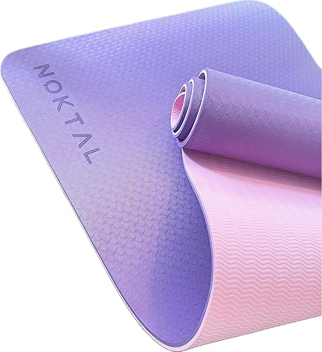 Miniatura 4 de NOKTAL PRO - Esterilla de pilates y yoga, respetuosa con el medio ambiente, alta densidad, 72 x 24 pulgadas, 0.315 pulgadas de grosor,