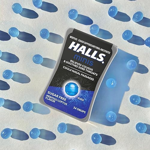 Miniatura 10 de HALLS Minis Mentho-Lyptus - Gotas para la tos sin azúcar, 8 paquetes de 24 gotas (192 gotas en total)