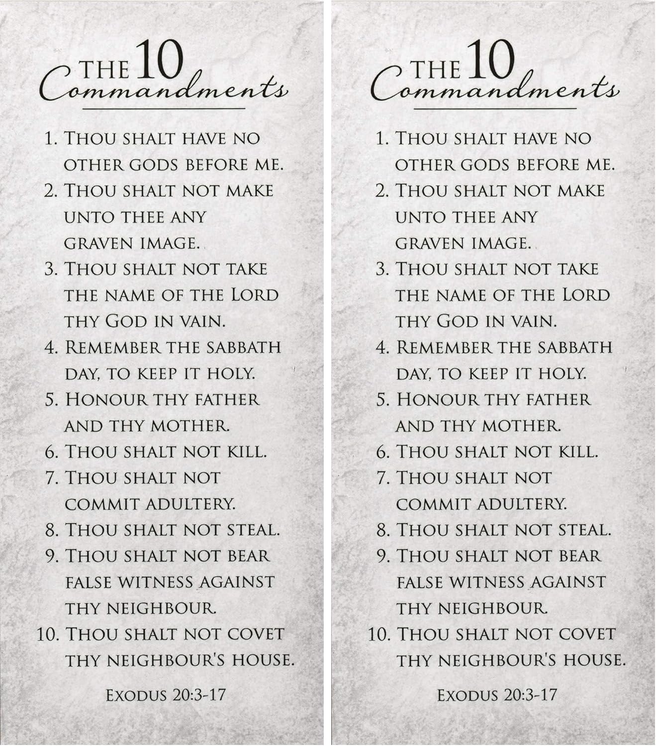 10 Commandments Textured White 6 x 2.5 Cardstock Decorative Magnetic Bookmark (Pack of 2)