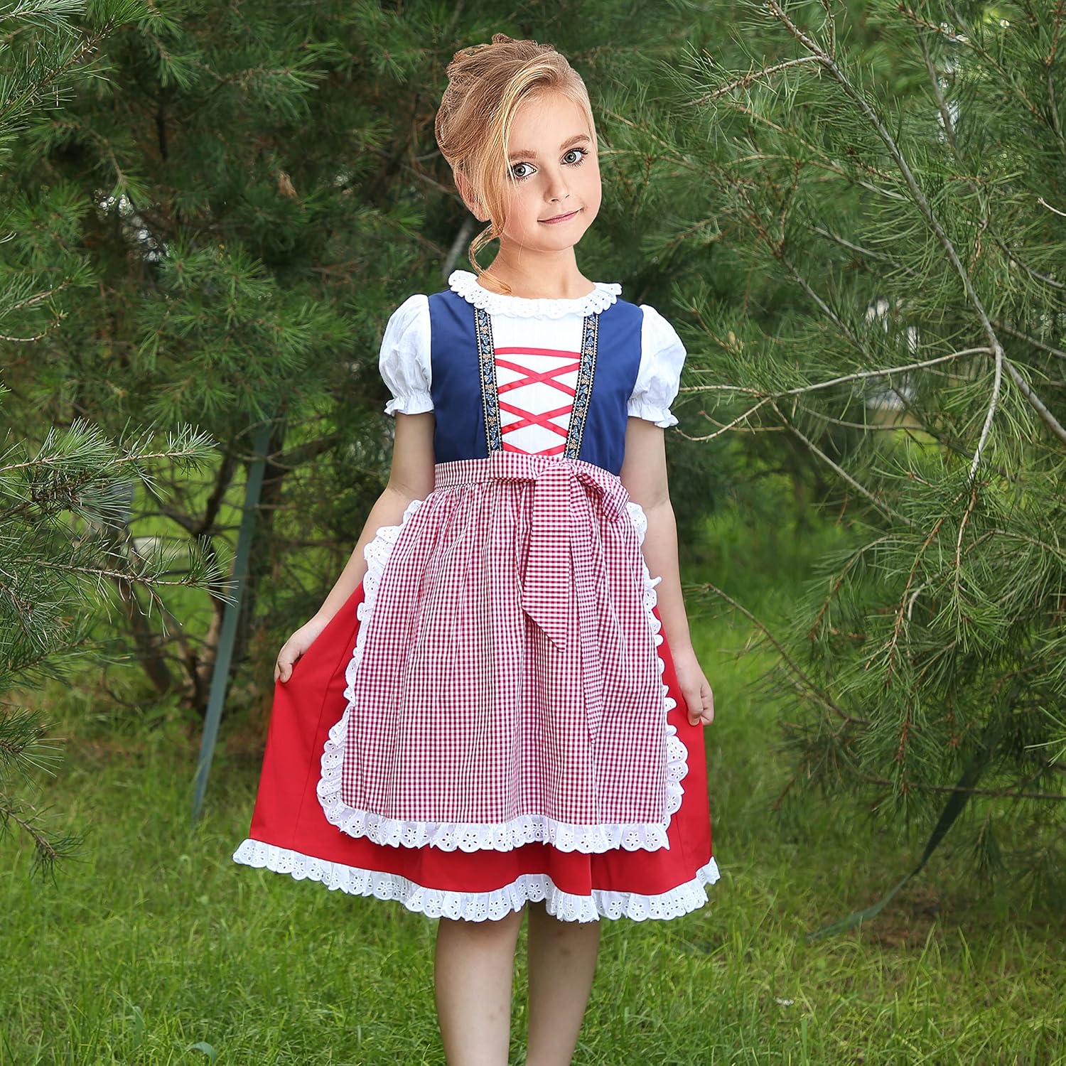 Sunny Fashion Girls Dirndl Dress Costumes for Bavarian Oktoberfest 3-14Y