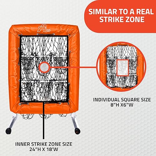 Miniatura 3 de Red de lanzamiento de béisbol Anytime con zona de strike  La red No Hitter de 9 agujeros  Objetivo de zona de strike para entrenamiento de béisbol y