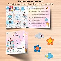 Vista 6 de DIY Clock Kit - Felt Kit for Kids Clock - Decorative Wall Clock Kits for Do It Yourself - Clock Making Kit With Clock Mechanism, Adhesive Felt