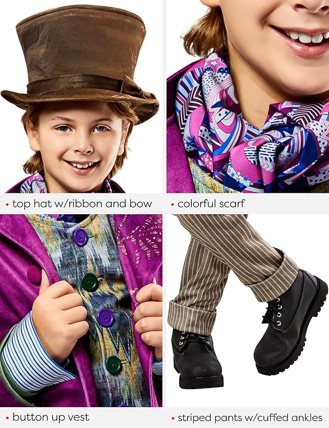 Disfraz Willy Wonka para Niño Talla Medium - Rubies miniatura 3