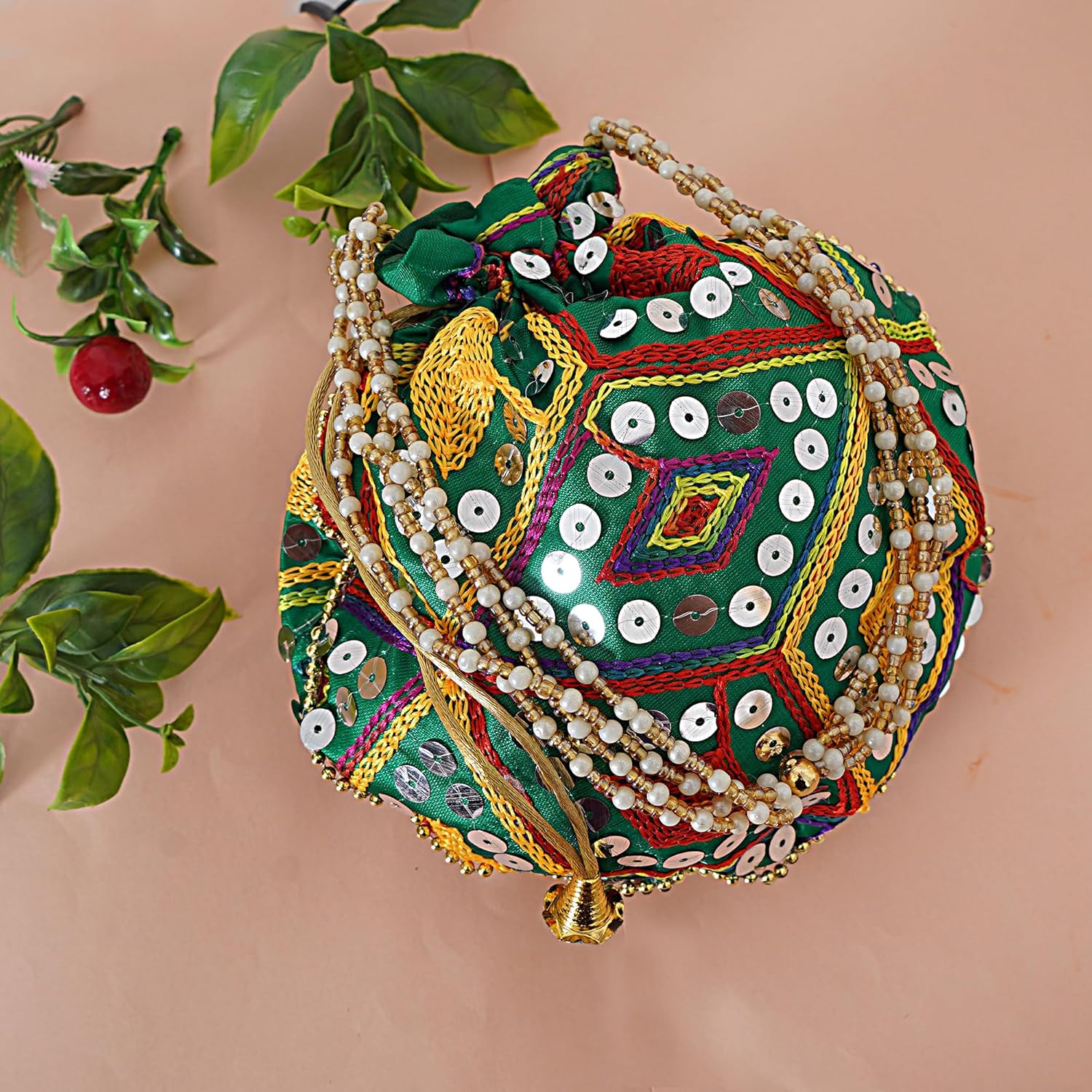 Indian Handmade Embroidery Potli Handbag Purse Pouch Batwa for Women Return Gift Wedding Party Function Guests - Image 2