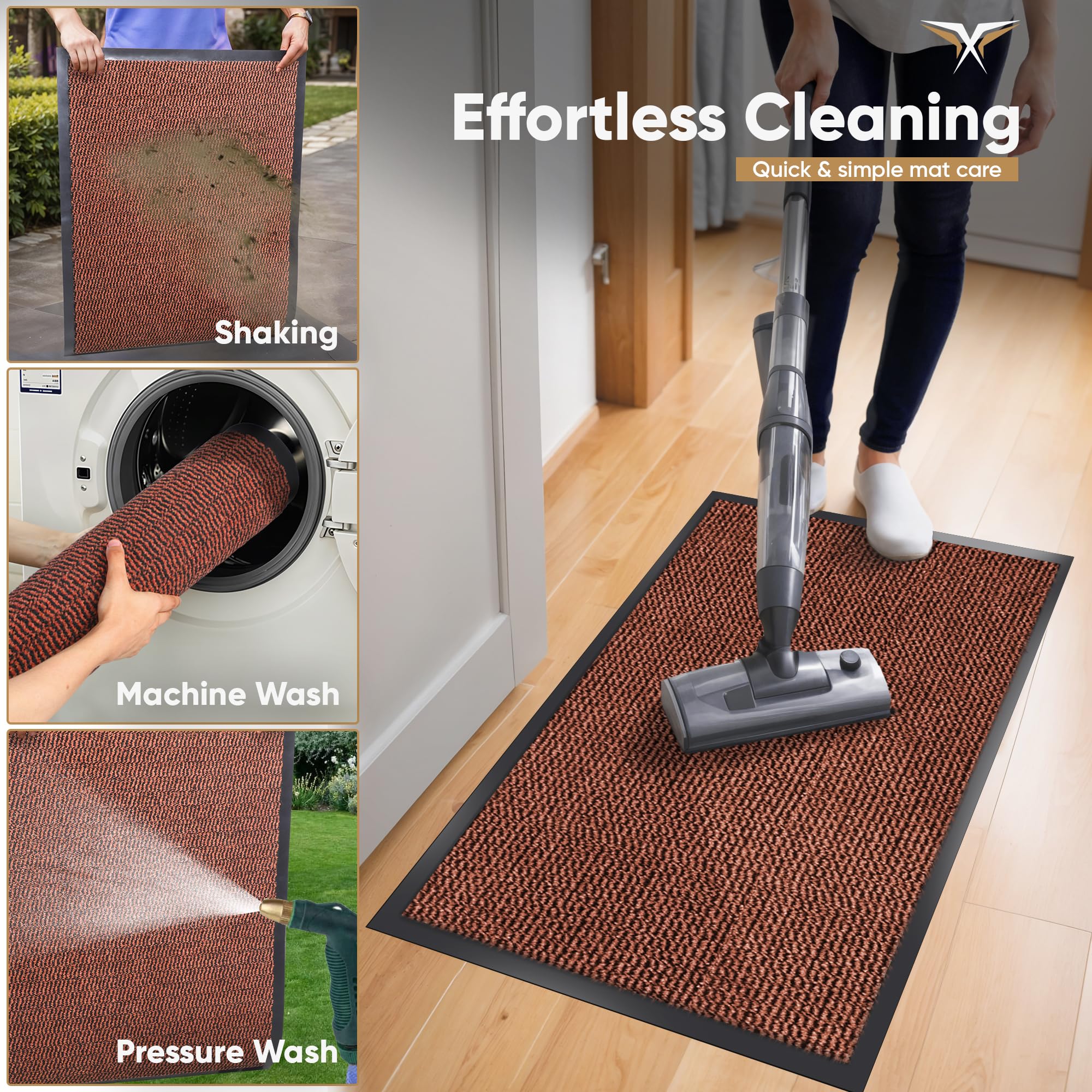 Lexell Non-Slippery Heavy Duty Door Mats, Large & Stylish Washable Rubber Doormats for Indoor & Outdoor - Image 4