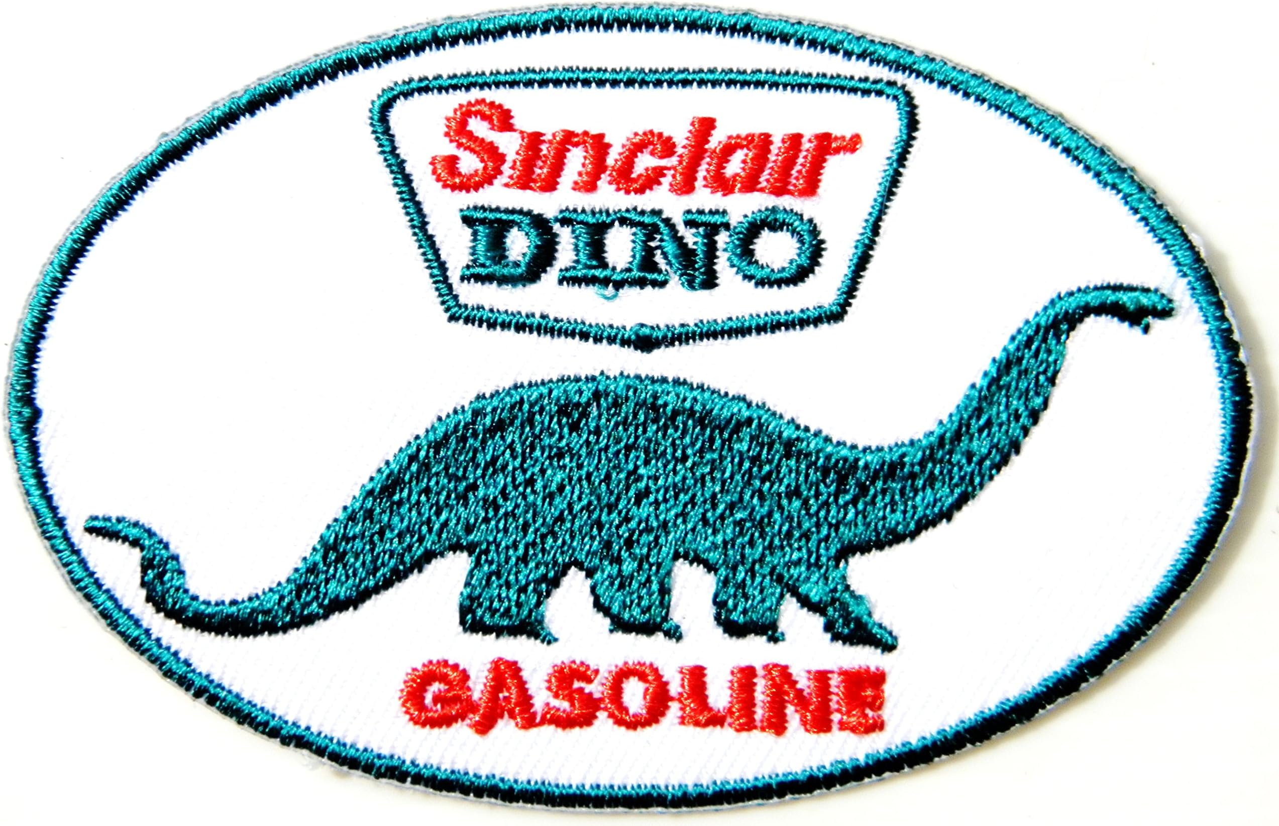 RACING SURAPAN PATCH Sinclair DINO GASOLINE Advertising Motor Oil Gasoline Service Station Pump Logo Sign Iron on Applique Embroidered T shirt Jacket Costume BY