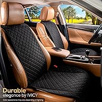Vista 8 de IVICY Funda de asiento de coche de gamuza sintética para automóviles, suave y antideslizante, fundas protectoras de asiento delantero