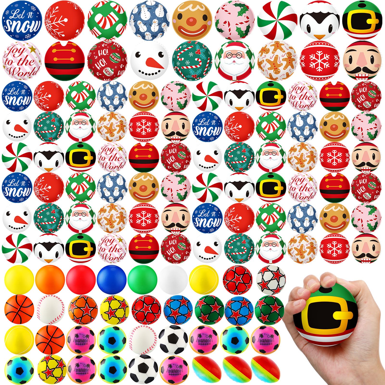 Amazon.com: Meooeck 108 Pcs Christmas Stress Balls Bulk Snowman