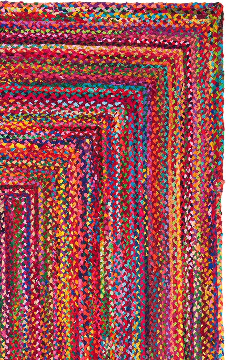 SAFAVIEH Braided Collection Accent Rug - 3' x 5', Red & Multi, Handmade Woven Cotton, Boho Reversible Style, Ideal for Living Room, Bedroom (BRD210A)