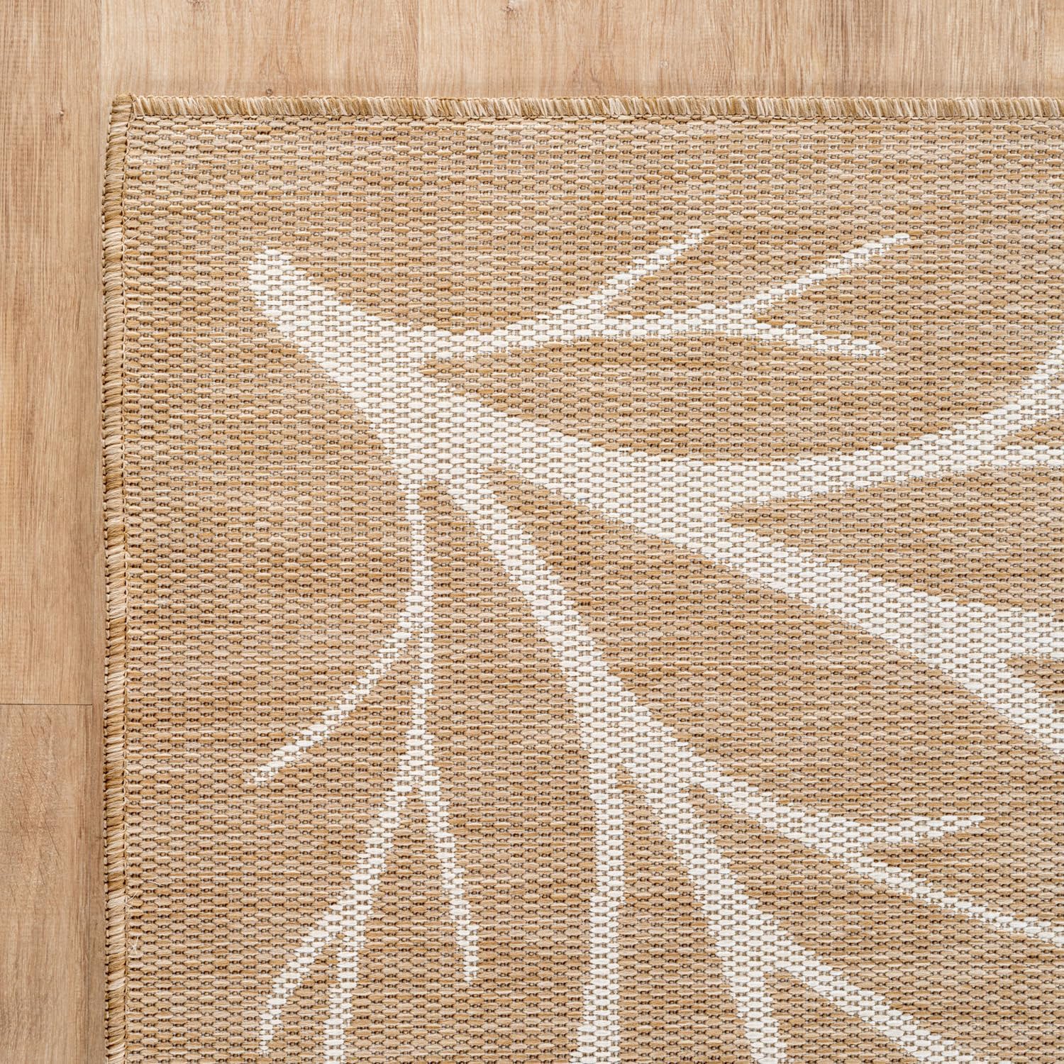 Washable Indoor Outdoor Rug 5x7 Modern Area Rugs Branch Pattern Non Shedding Waterproof Easy Clean Patio Deck Porch Living Room Bedroom Garden RV (5 X 7 Natural)