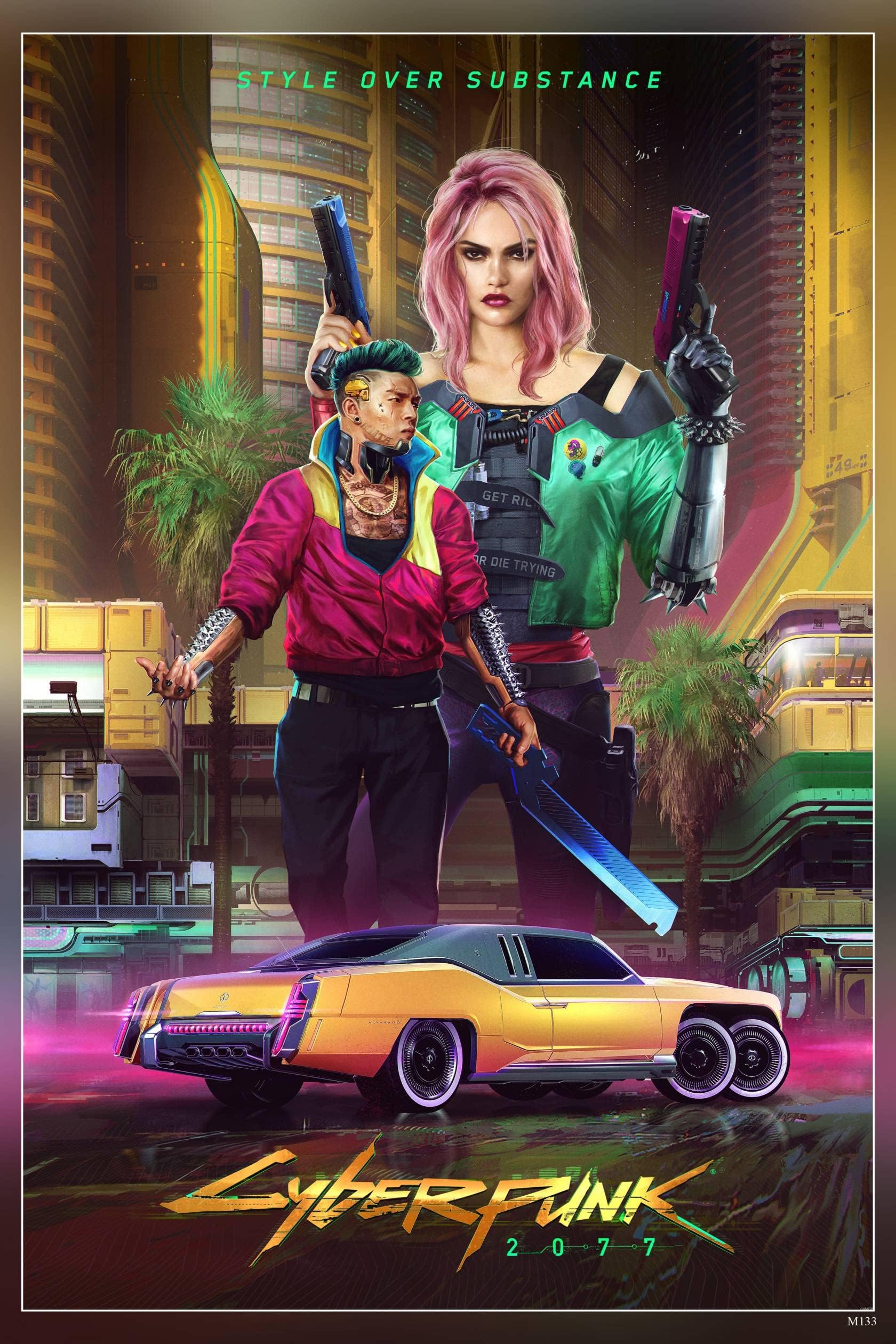 HSA Cyberpunk 2077 Cyberpunk Cd Projekt Red Video Games Digital Art Poster Matte Finish Paper Print 12 x18 Inch (Multicolor) HS-M133